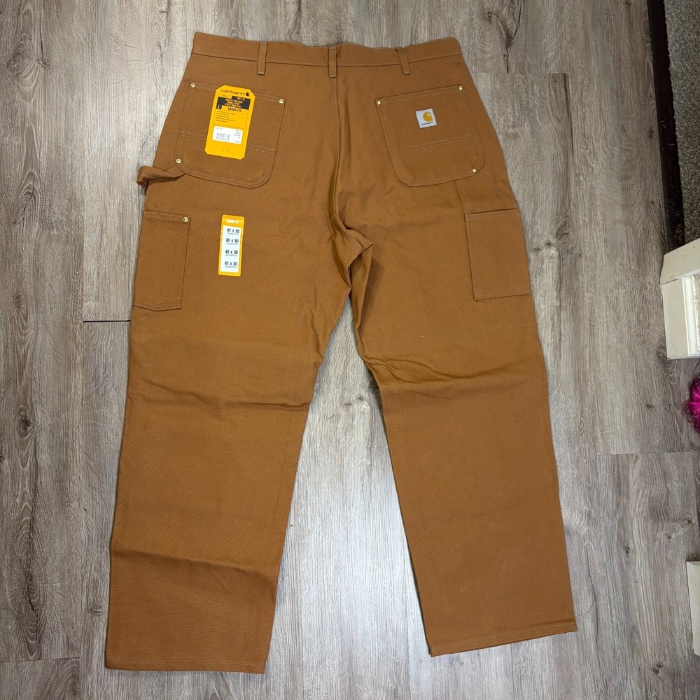 Carhartt Men Duck Double Knee Work Dungaree Pants B01-BRN 40x30 Loose Brown - Picture 2 of 6